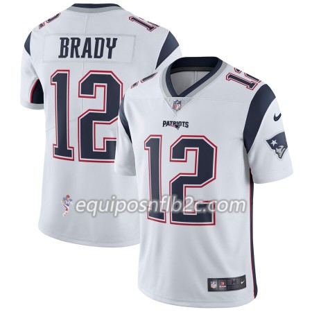 Camiseta Hombre NFL New England Patriots Tom Brady 12 Nike Blanco